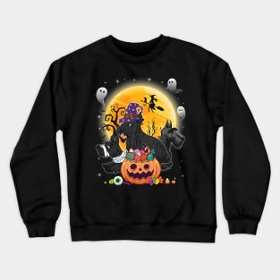 Scottish Terrier Dog Mummy Witch Moon Ghosts Happy Halloween Thanksgiving Merry Christmas Day Crewneck Sweatshirt